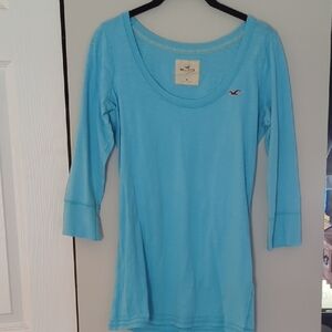 Vintage Hollister Sky Blue 3/4 Sleeve Tee